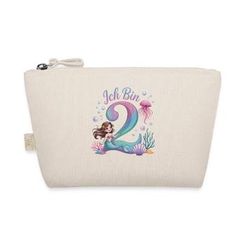 I'm 2 Mermaids Girl 2nd Birthday - Organic Pouch - nature - Front