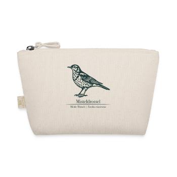 Misteldrossel Silhouette | Ornithologie Zeichnung - Bio-Täschchen - Natur - Vorne