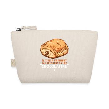 Humour Chocolatine Pain au Chocolat Petit Déjeuner - Trousse biologique - nature - Devant