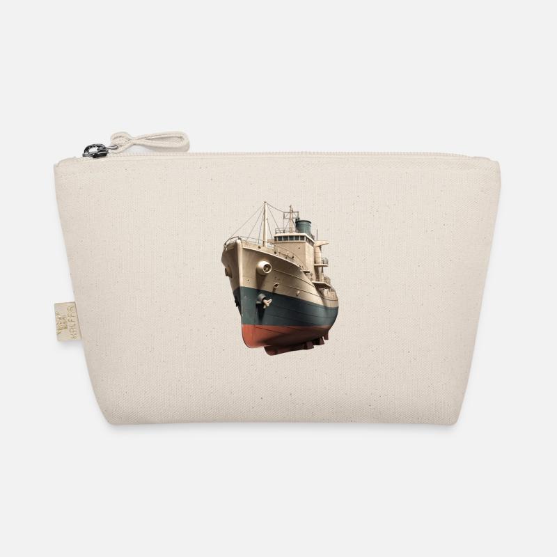 Vintage Cargo Ship Closeup Organic Pouch