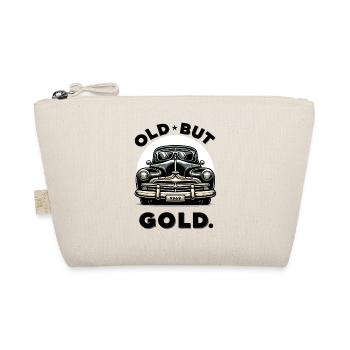 Vieille voiture vintage mais dorée - Trousse biologique - nature - Devant
