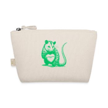 Absolutely Not Opossum Funny Valentine Heart - Organic Pouch - nature - Front