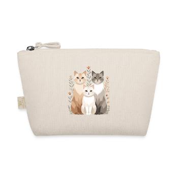 Cat family in a flower wreath - Organic Pouch - nature - Front