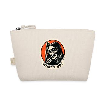 Skeleton Grim Reaper greets, What's up? What's up - Organic Pouch - nature - Front