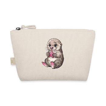 Cute Baby Sea Otter with Pink Starfish for - Organic Pouch - nature - Front