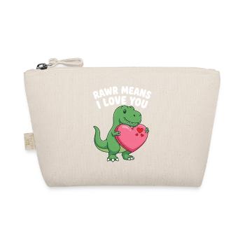  Rawr Means I Love You Cute T-Rex Dinosaur - Organic Pouch - nature - Front