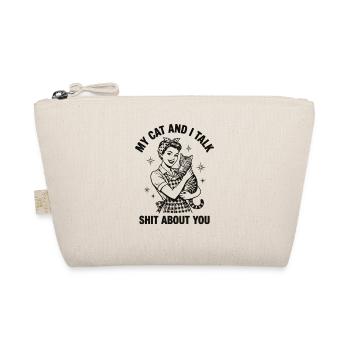 My Cat and I Talk Shit – Cat Mom Design - Organic Pouch - nature - Front