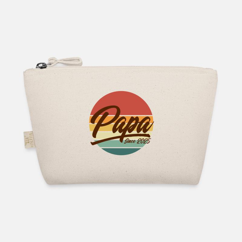 Papa seit 2025 Retro Vintage Sunset Geschenk Bio-Täschchen