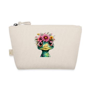 Flower Crown Frog Illustration - Organic Pouch - nature - Front