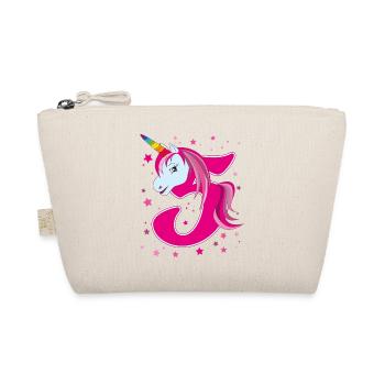 Einhorn,  5 Jahre alt, 5. Geburtstag, Kind - Bio-Täschchen - Natur - Vorne