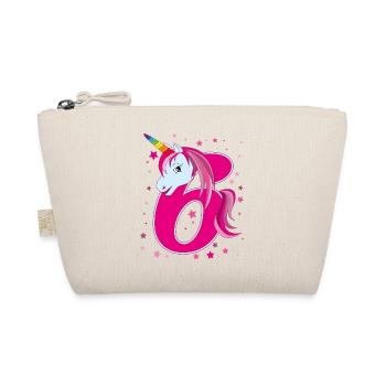Unicorn, 6 years old, 6th birthday, child - Organic Pouch - nature - Front