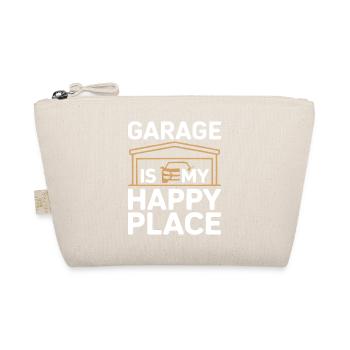 Garage Is My Happy Place Statement - Organic Pouch - nature - Front