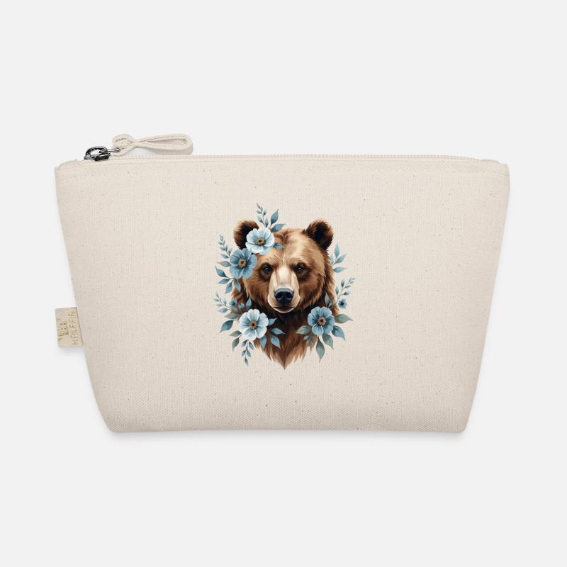 Ours avec cadre de fleurs bleues Trousse biologique
