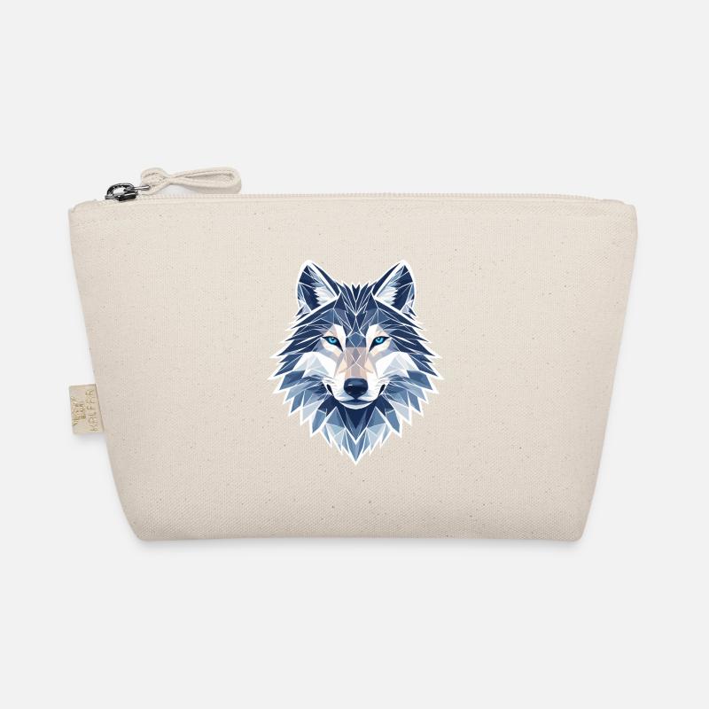 Geometrischer Wolf - Moderner Geometrischer Wolf  Bio-Täschchen
