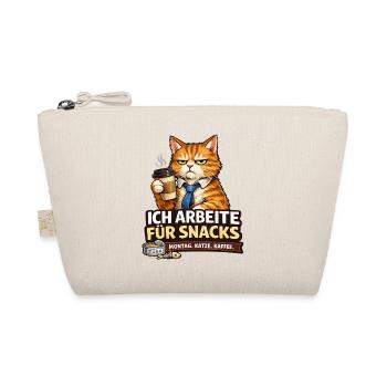 Ich arbeite für Snacks – Büro Katze - Bio-Täschchen - Natur - Vorne