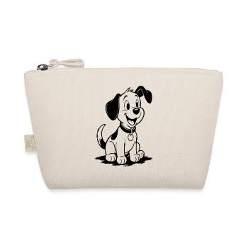 Cheerful Cartoon Dog Outline - Organic Pouch - nature - Front