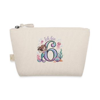 I'm 6 Mermaids Girl 6th Birthday - Organic Pouch - nature - Front