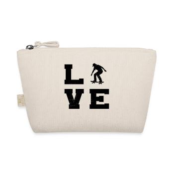 Skateboarding Love clean look for skaters - Organic Pouch - nature - Front