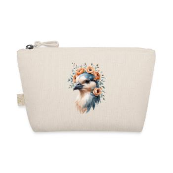 Bird portrait with flower crown - Organic Pouch - nature - Front