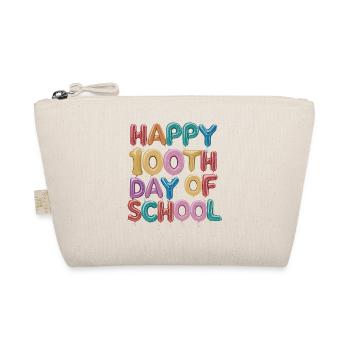 Hundredth Day of School Balloon Design - Organic Pouch - nature - Front