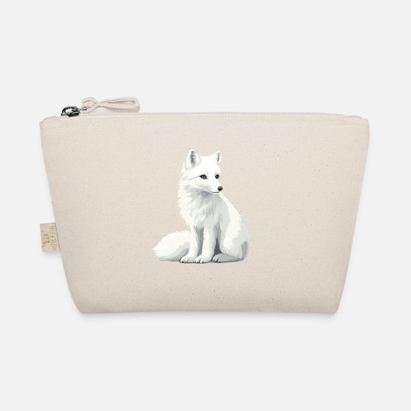 White fox illustration Organic Pouch
