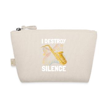 I destroy silence Saxophon Saxophonspieler - Bio-Täschchen - Natur - Vorne