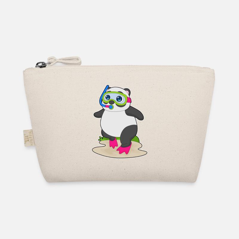 Panda Taucher Schnorchel Tauchen Bio-Täschchen