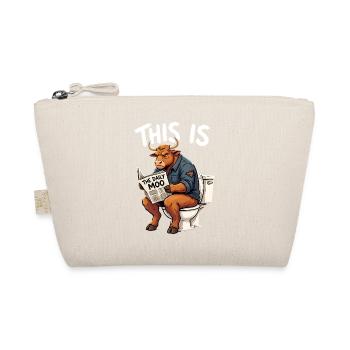 This Is Bull - Funny Bull On Toilet Graphic - Organic Pouch - nature - Front