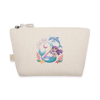 I'm 2 Mermaids Girl 2nd Birthday - Organic Pouch - nature - Front