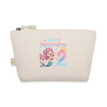 This Mermaid Is 2 Girls 2nd Birthday - Organic Pouch - nature - Front