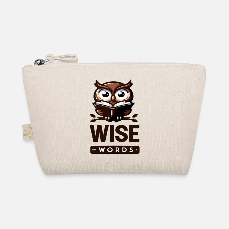 Weise Eule mit Buch – Wörter Bio-Täschchen