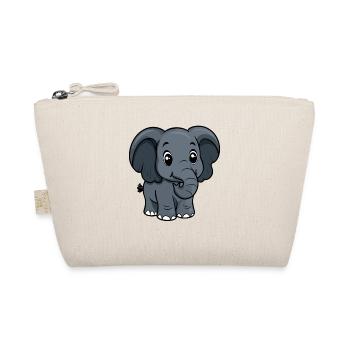 Cuddly Elephant Friend Cartoon - Organic Pouch - nature - Front