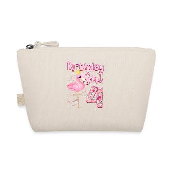 4th Birthday Girls Flamingo 4 Years Old  - Bio-Täschchen - Natur - Vorne