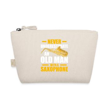 An old man with a Saxophon Saxophonspieler - Bio-Täschchen - Natur - Vorne