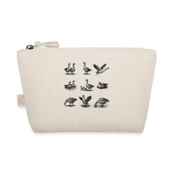 Goose Ensemble Vintage Engraving - Organic Pouch - nature - Front