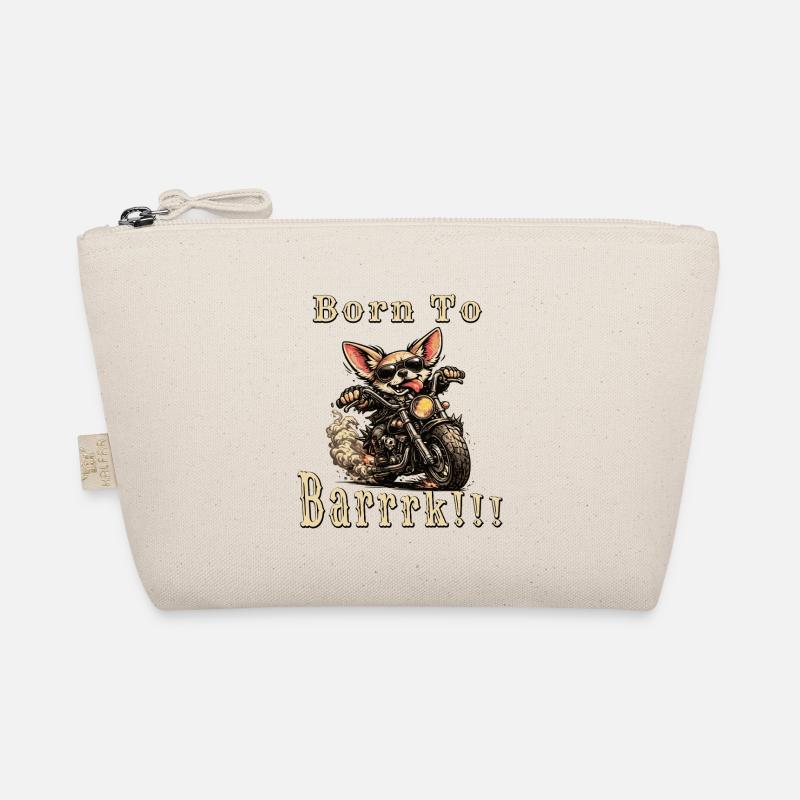 Biker Chihuahua – Cooler Hund mit Lederjacke - Bio-Täschchen - Natur