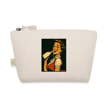 Retro lady with milk drink - Organic Pouch - nature - Front
