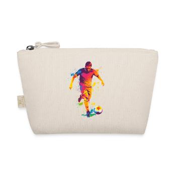 Bunter Kick Farbexplosion Fußball - Bio-Täschchen - Natur - Vorne