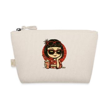 Kawaii Kimono Sonnenbrille Charm Mädchen im Urlaub - Organic Pouch - nature - Front