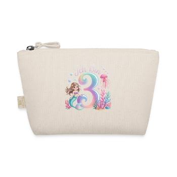 I'm 3 Mermaids Girl 3rd Birthday - Organic Pouch - nature - Front