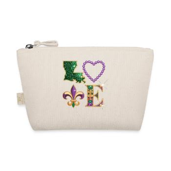Mardi Gras Louisiana T-Shirt – Fleur de Lis, Heart - Organic Pouch - nature - Front