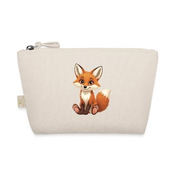 Cuddly Fox Cartoon – Cute Forest Friend - Organic Pouch - nature - Front