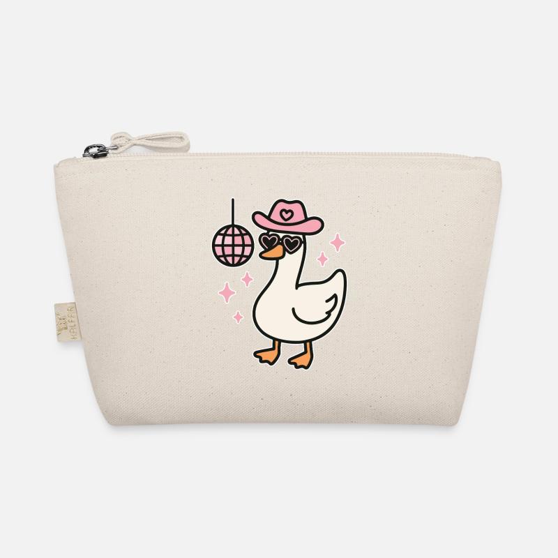Kawaii Disco Ente mit Herzbrille Bio-Täschchen