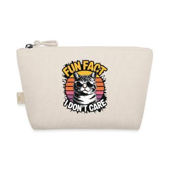 Fun Fact: I Don't Care - Katze Retro - Bio-Täschchen - Natur - Vorne