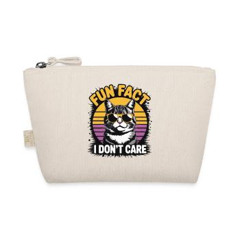 Fun Fact: I Don't Care - Katze Retro - Bio-Täschchen - Natur - Vorne