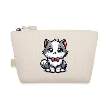 Petit chaton câlin avec nœud papillon rouge - Trousse biologique - nature - Devant