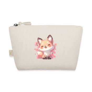 Kawaii Fox Sakura - Japan Style Chibi Design - Organic Pouch - nature - Front