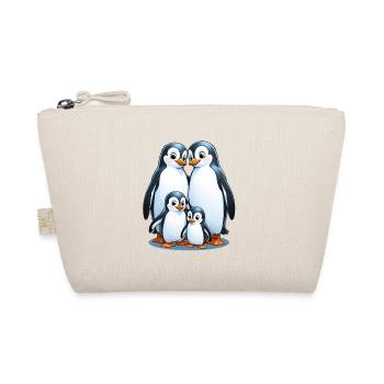 Pinguin-Familie im Eisglanz - Organic Pouch - nature - Front