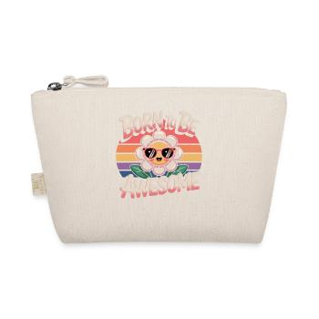 Born To Be Awesome - Flower Retro - Organic Pouch - nature - Front