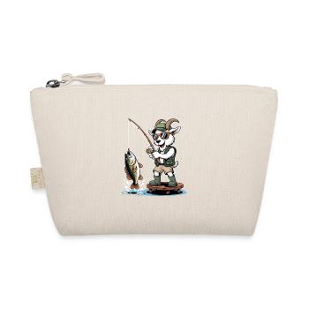 Funny fishing goat with big catch - Organic Pouch - nature - Front